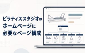 ピラティススタジオのホームページに必要なページ構成を示したサイト設計イメージ